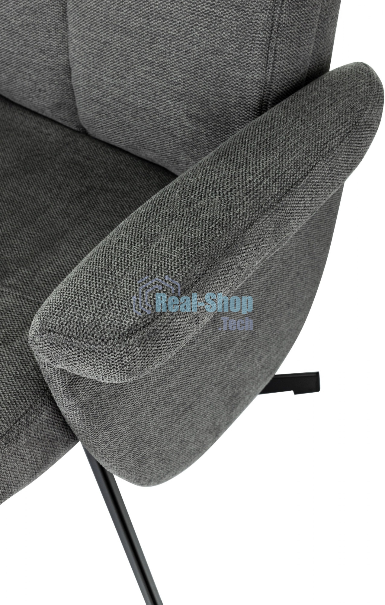 Кресло для дома Бюрократ Baron с пуфом серый, металл черный крестов. (BARON/GREY)