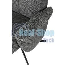 Кресло для дома Бюрократ Baron с пуфом серый, металл черный крестов. (BARON/GREY)