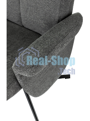 Кресло для дома Бюрократ Baron с пуфом серый, металл черный крестов. (BARON/GREY)