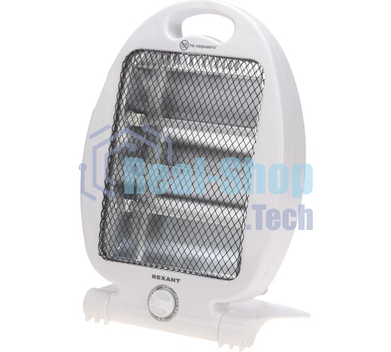 Обогреватель инфракрасный Rexant 60-0057, белый, кварцевый, 800 Вт, 14 м2, термостат, настольный, со складным основанием