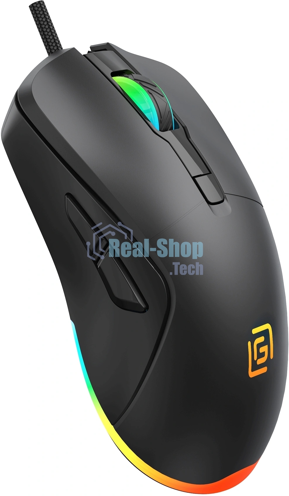 Мышь проводная Oklick 750G черный, 7200 dpi, USB, кнопки - 5