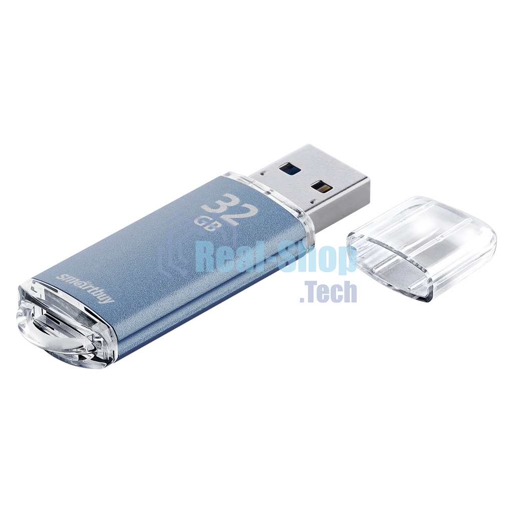 Флешка USB Smartbuy R/W V-Cut series Blue SB32GbVC-B, 32Gb, USB 2.0, R/W 25/15, голубой