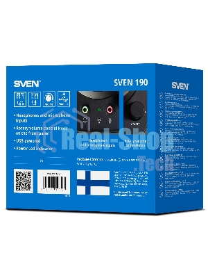 Портативная акустика SVEN 190, черный (6 Вт, питание USB)