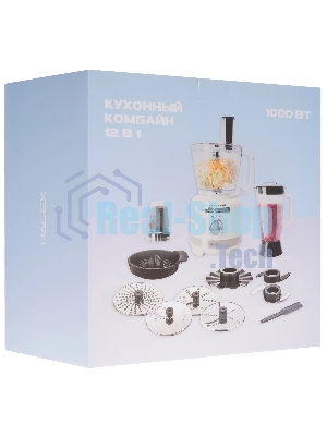 Кухонный комбайн RAGEX R108-105 бежевый 1000Вт 6 скоростей