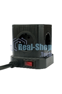 Сетевой фильтр Cablexpert Tower TWR-9-U4-B-2, 9 р, 16А, 4хUSB, 3.1А, 2 м, ур.защиты 4+, черный, коробка