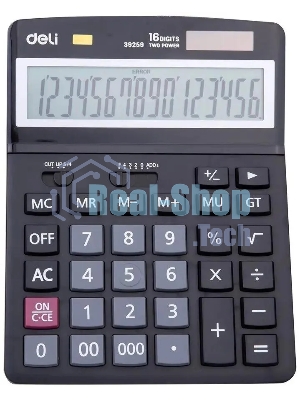 Калькулятор настольный Deli E39259 черный 16-разр.