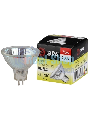 Лампа галогенная ЭРА GU5.3-JCDR (MR16)-75W-230V-CL GU5.3 75Вт софит теплый белый свет