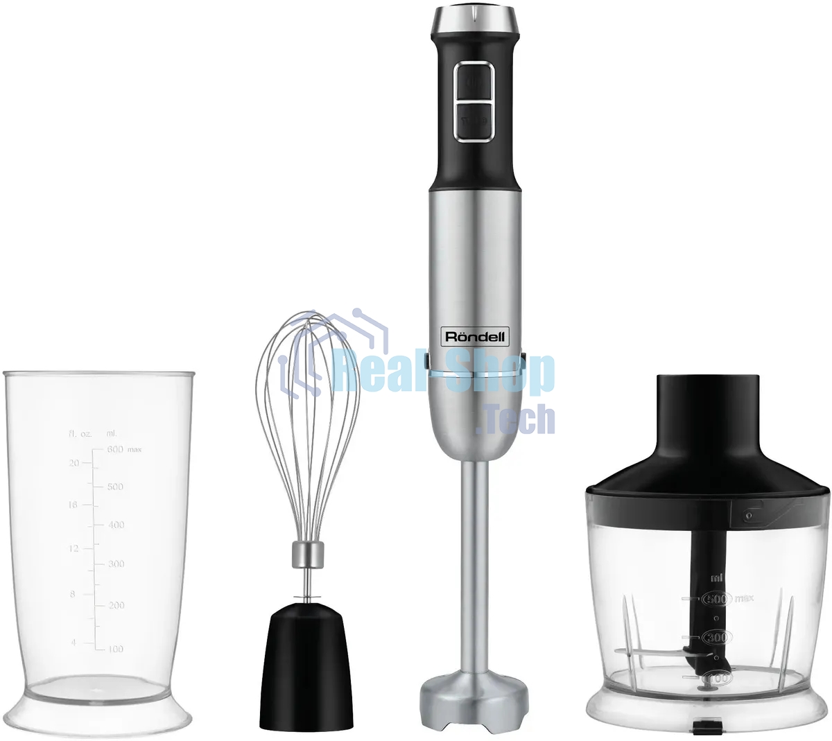 Блендер погружной Rondell RDE-1306 1200Вт черный/серебристый