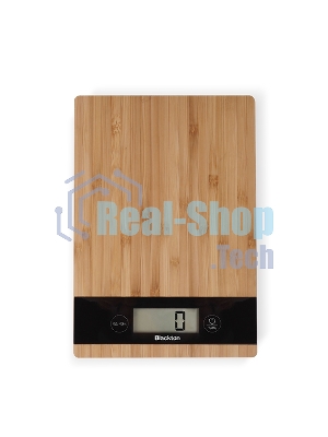Весы кухонные Blackton Bt KS111 Bamboo, тип управления: сенсорное, дисплей LCD, количество высокочувствительных датчиков: 4, выбор единиц измерения: грамм, унция, фунт:унция, миллилитр (молоко, вода), жидкая унция (молоко, вода), интервал измерения: 1 г, 