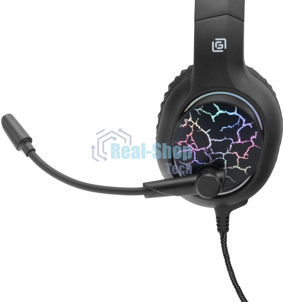 Наушники с микрофоном Oklick HS-L930G SNORTER черный/синий 2м мониторные USB оголовье (HS-L930G)