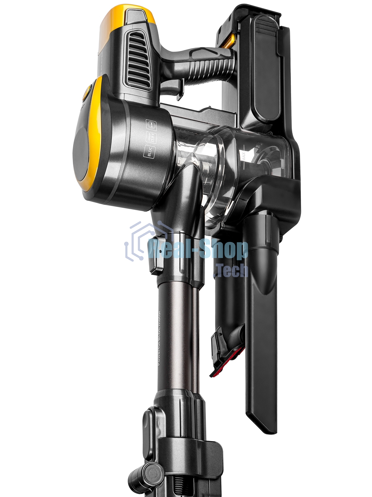 Пылесос вертикальный Brayer BR4273 серый/желтый, питание от аккумулятора, 350 Вт, уборка сухая, пылесборник 0,8 л
