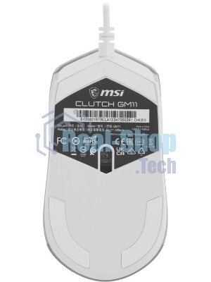 Мышь проводная MSI Clutch GM11 белый, 5000 dpi, USB, кнопки - 6