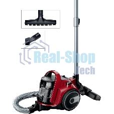 Пылесос Bosch BGC05AAA2 красный/черный, 350/700 Вт, уборка сухая, пылесборник контейнер 1.5 л