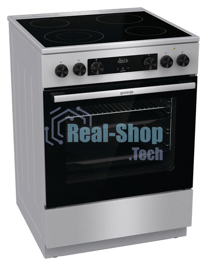 Плита электрическая Gorenje GECS6C70XC серебристый, конфорок 4 электрических, духовка 71 л, 60 см x 85 см x 60 см