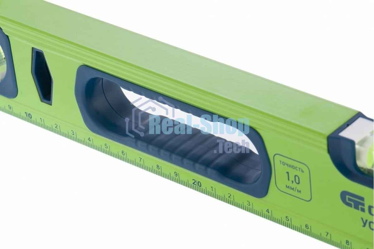 Уровень алюминиевый Сибртех УС-1,0-1000 фрезерованный, 3 глазка, рукоятки, 1000 мм