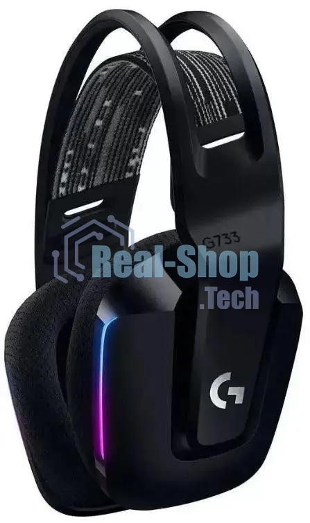 Гарнитура проводная с микрофоном Logitech G733 Lightspeed черный мониторные Radio оголовье (981-000867)
