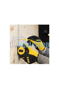 Рулетка Denzel 5м х 25мм, двухкомп. корпус, магнитный обрезиненный зацеп