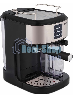 Кофеварка рожковая Vitek Metropolis VT-8489 черный/нержавеющая сталь, 1,5 л, 1250Вт, 15 бар