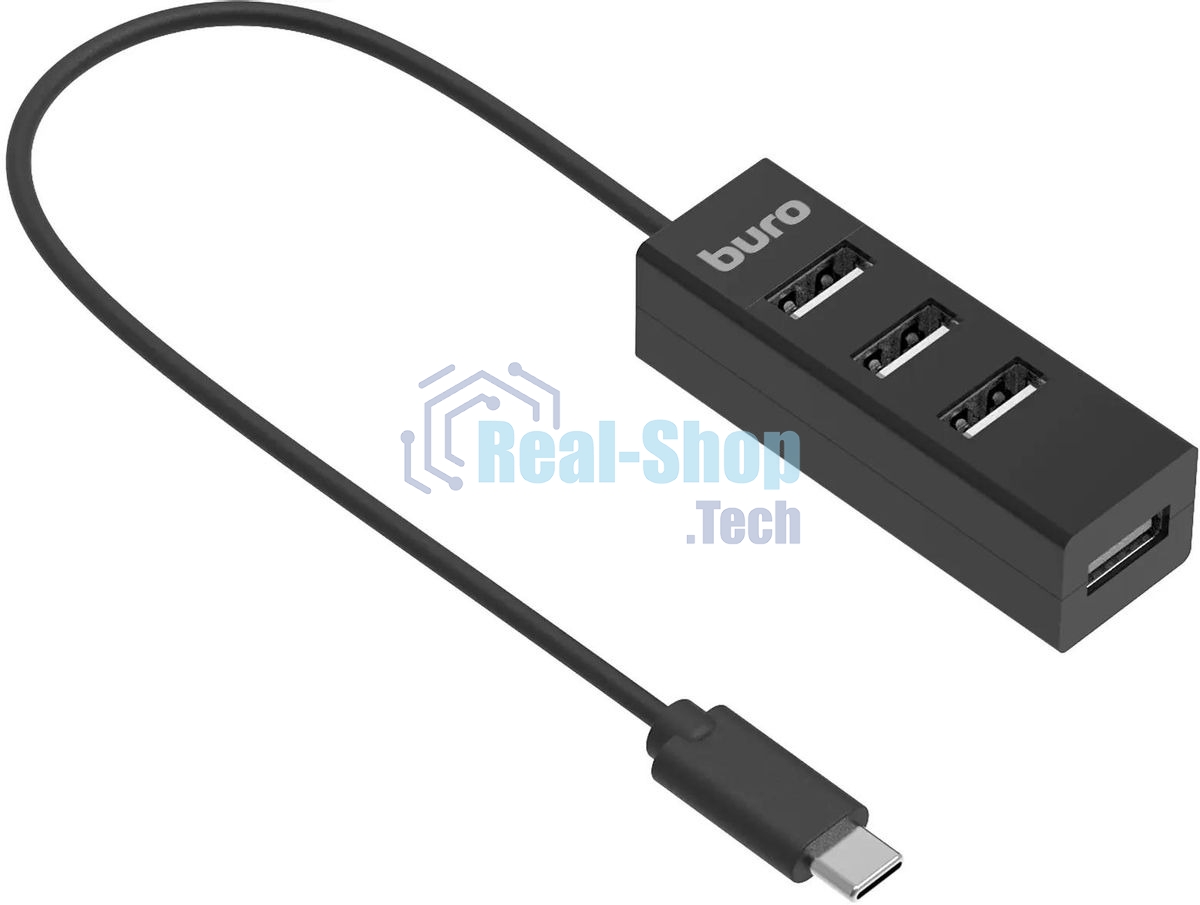 Разветвитель USB-C Buro BPH-C-1906 4порт. черный