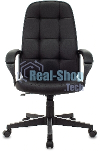 Кресло руководителя Бюрократ CH 002 черный, эко.кожа, крестов. пластик
