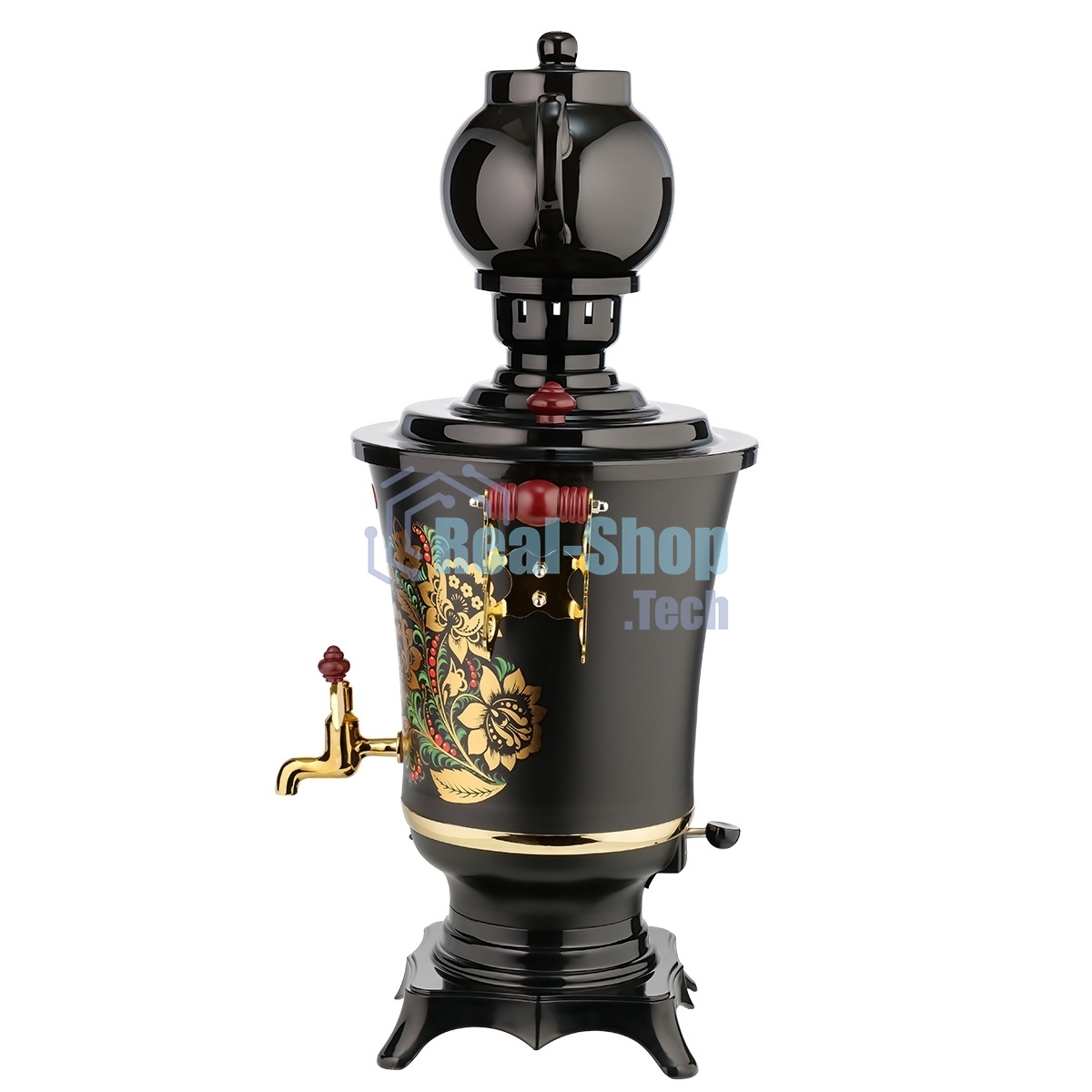 Самовар Centek CT-0093 черный/хохлома