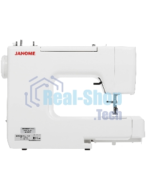 Швейная машина Janome 1543 белый/розовый, электромеханическая, вертикальный качающийся, 17 операций, петля полуавтомат