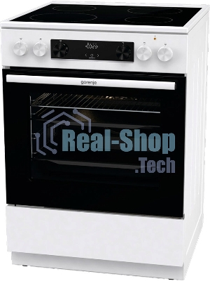 Плита электрическая Gorenje GEC6C40WD белый, конфорок 4 электрических, духовка 71 л, 60 см x 85 см x 60 см