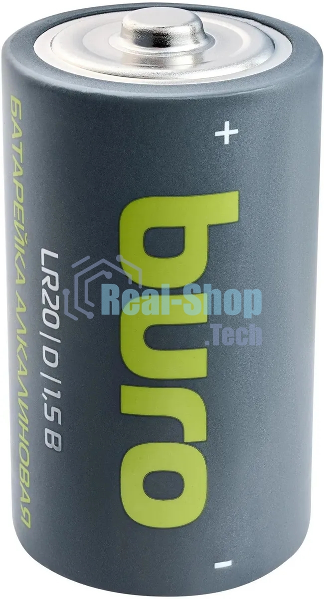 Батарея Buro Alkaline LR20 D 18000mAh (2шт) блистер, 1.5 В