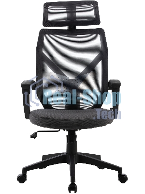 Кресло Cactus CS-MC414-GY черный, сетка, подголовник