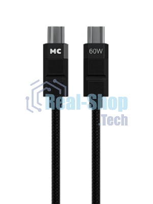 Дата-кабель MORE CHOICE (4620202554987) K87aa 2м USB 3.0A PD60W для Type-C Type-C- 2м, черный