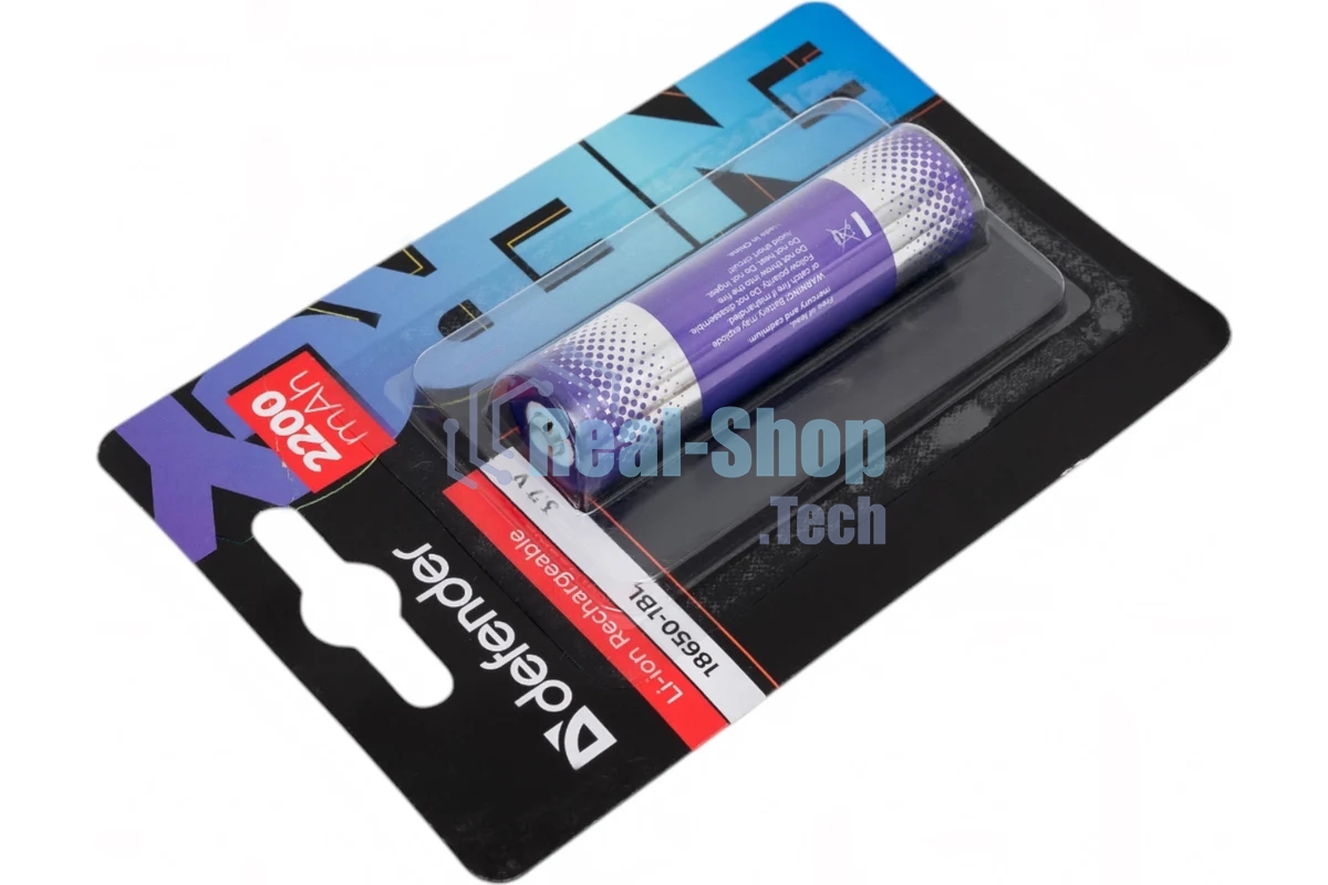 Аккумуляторная батарея Defender 18650-1BL 2200 mAh Li-ion, блистер, 1 шт.