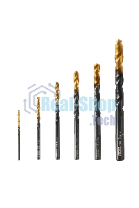 Набор сверл по металлу Denzel 2-3-4-5-6-8 мм, HSS-Tin, Golden Tip, 6 шт