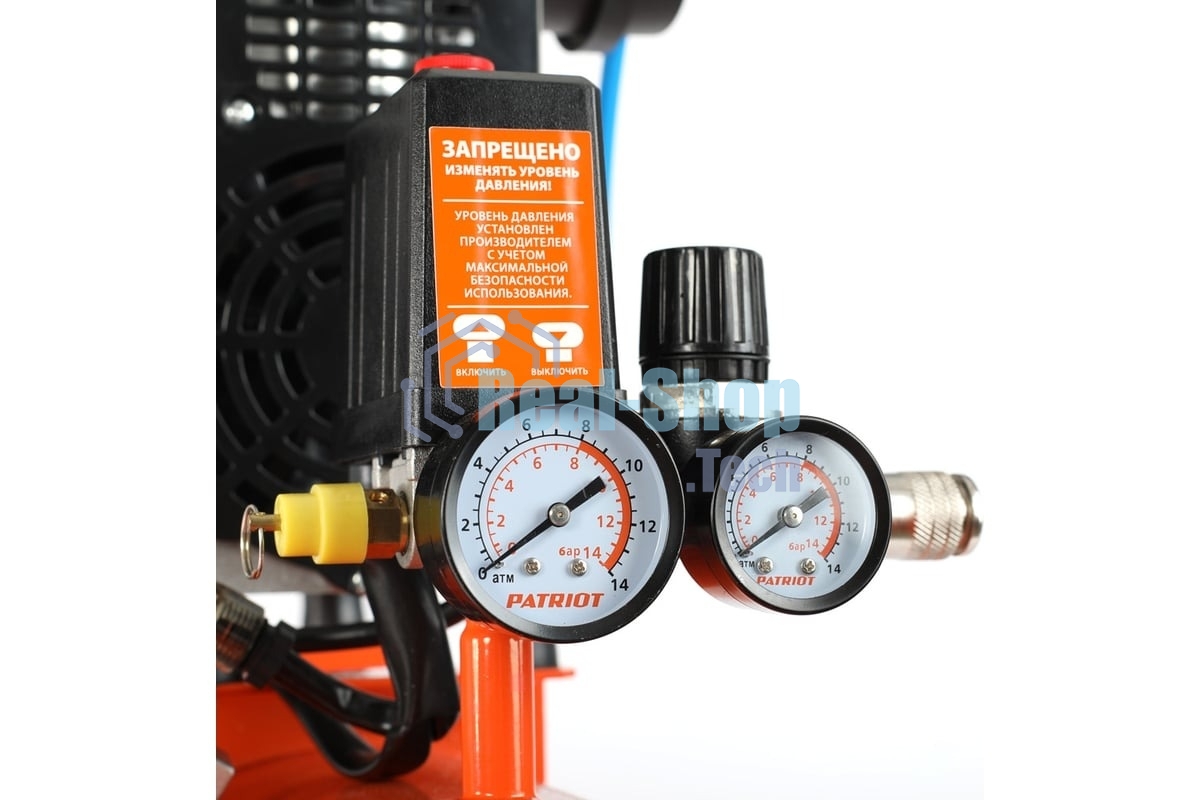 Компрессор поршневой безмасляный Patriot WO 24-220, 200 л/мин, 8 бар, 1250 Вт, 24 л, быстросъемный 1/4