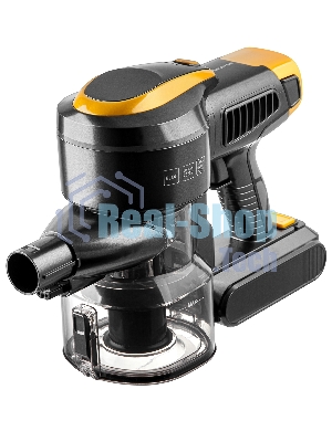 Пылесос вертикальный Brayer BR4273 серый/желтый, питание от аккумулятора, 350 Вт, уборка сухая, пылесборник 0,8 л