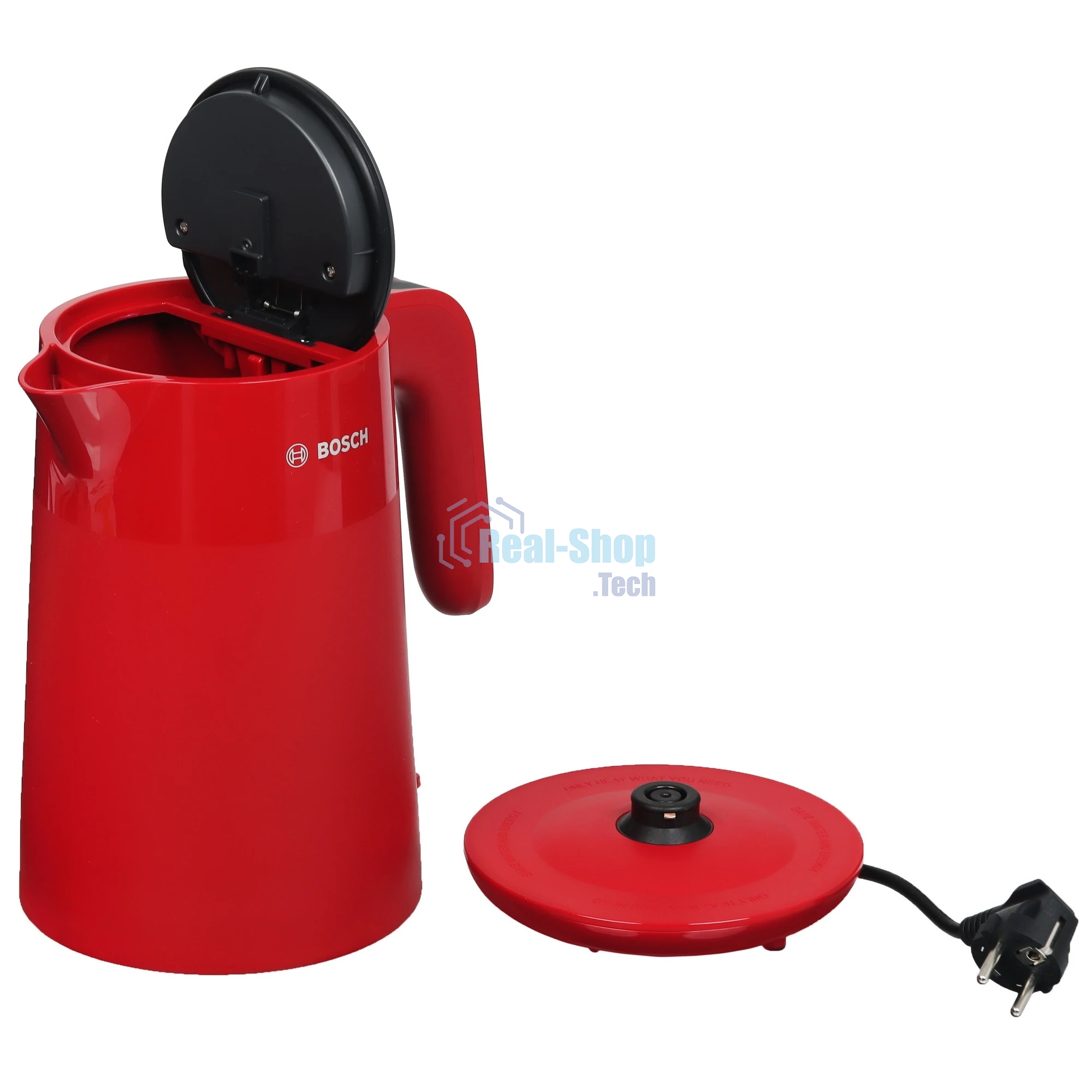 Электрочайник Bosch TWK2M164 красный, 1.7 л, 2400 Вт, скрытый нагревательный элемент