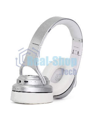 Беспроводные/проводные наушники Crown CMBH-5050 серебристый, накладные, Bluetooth + проводной, складная конструкция, до 10 ч