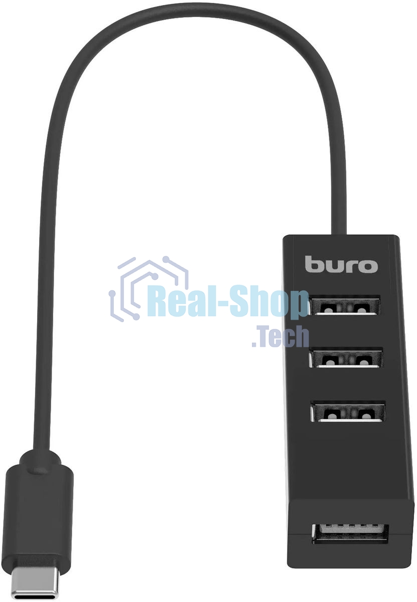 Разветвитель USB-C Buro BPH-C-1906 4порт. черный