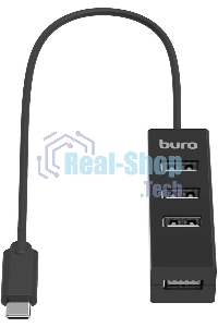 Разветвитель USB-C Buro BPH-C-1906 4порт. черный