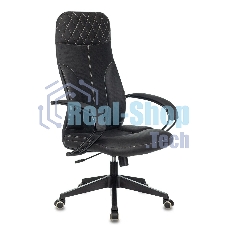 Кресло руководителя Бюрократ CH-608/ECO черный, искусственная кожа, крестовина пластик