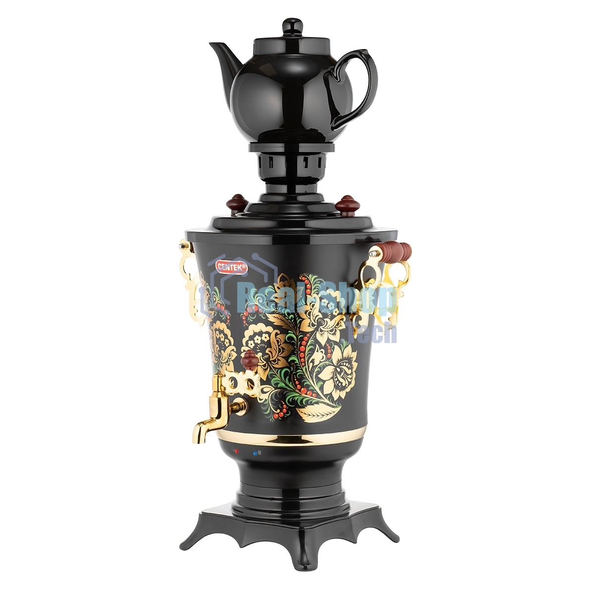 Самовар Centek CT-0093 черный/хохлома