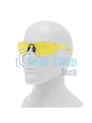 Очки защитные Denzel открытые, поликарбонатные, желтая линза