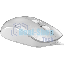 Мышь проводная A4Tech Fstyler FM26S серебристый/белый, 1600 dpi, USB, кнопки - 4