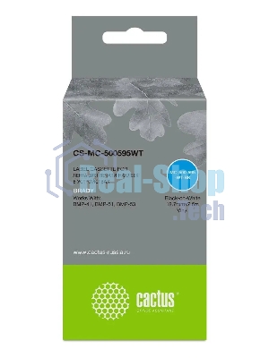 Картридж ленточный Cactus CS-MC-500595WT черный шрифт, белый фон (12.7 мм, 7.6 м) для Brady BMP-41/BMP-51/BMP-53-PC-Linked