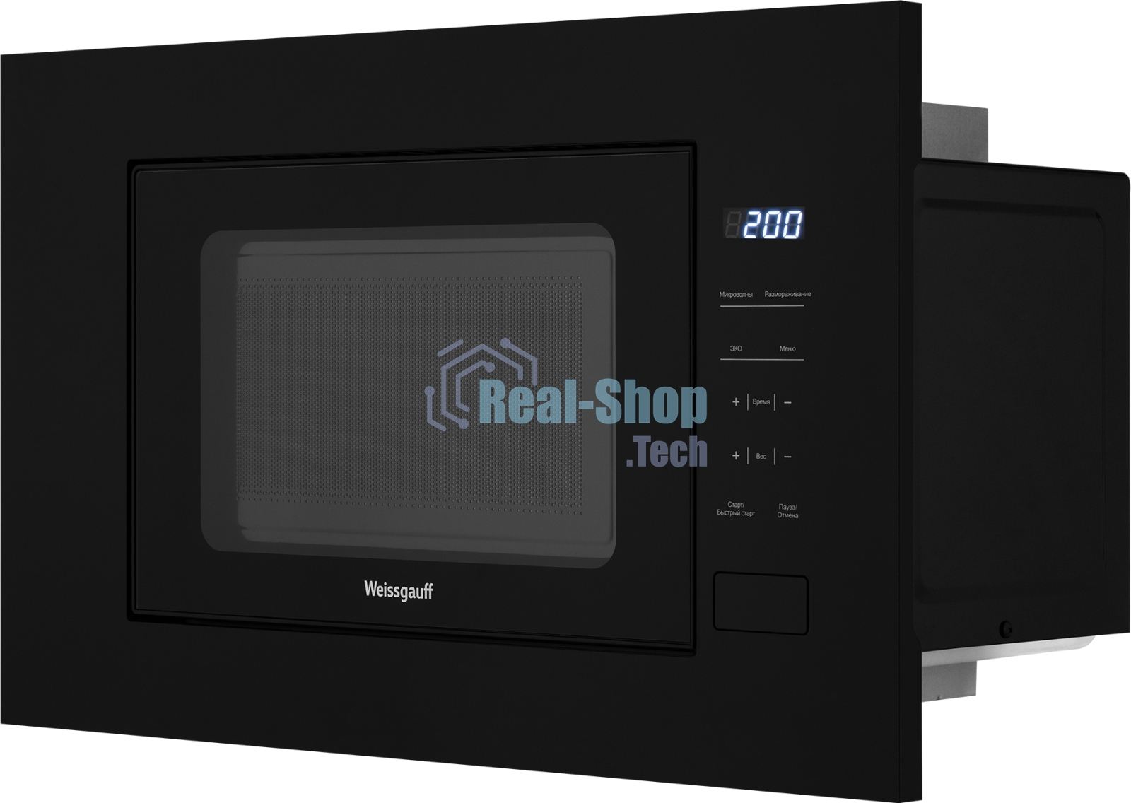 Микроволновая печь встраиваемая Weissgauff HMT-206 Compact черный, 20 л, 700 Вт, переключатели - сенсор