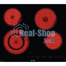 Варочная панель Gorenje ECT642BCSCE, 59 см, Hi-Light, 4 конфорки, таймер, сенсорное управление, шлифованный передний край, PowerBoost, дисплей, блокировка от детей, черный