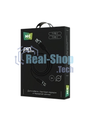 Дата-кабель MORE CHOICE (4620202554987) K87aa 2м USB 3.0A PD60W для Type-C Type-C- 2м, черный