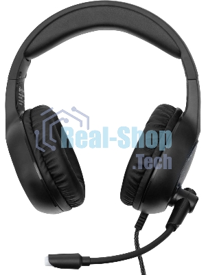 Гарнитура Oklick HS-L930G чёрный/синий, проводная, USB, подсветка