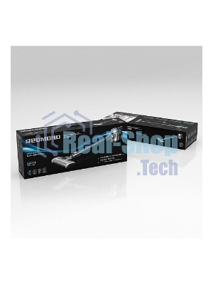 Пылесос вертикальный Redmond RV-UR380 серый/голубой, питание от аккумулятора, 300 Вт, уборка сухая, пылесборник 0,55 л