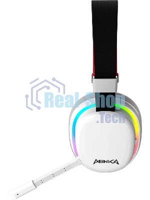 Гарнитура Marvo HG9069W Monka Echo белый, беспроводная + проводная, радиоканал, до 10 ч, подсветка, совместимость с PS5, Xbox