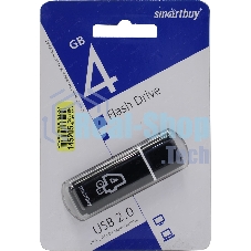 Флешка USB Smartbuy R/W USB 4Gb Glossy series черный SB4GbGS-K